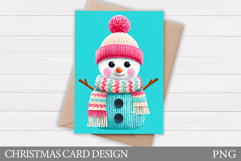 Cute Snowman Card Printable. Christmas Card Design Product Image 1