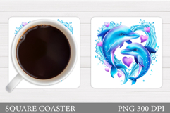 Dolphins Coaster Sublimation. Dolphin Coaster Design Product Image 1