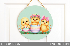 Easter Chick Door Sign Design. Easter Door Sign Sublimation Product Image 1