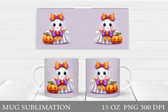 Ghost Mug Sublimation. Halloween Mug Design Product Image 1
