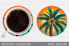 Palm Tree Coaster Design. Palm Tree Sublimation Product Image 1