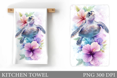 Turtle Kitchen Towel Design. Sea Kitchen Towel Sublimation Product Image 1