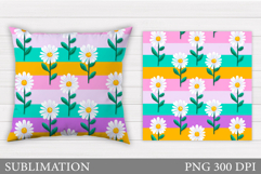 Daisy Flowers Pillow Design. Flowers Sublimation Product Image 1