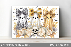 Ghost Cutting Board Sublimation. Halloween Cutting Board Product Image 1