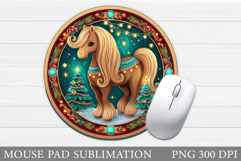 Christmas Horse Mouse Pad. Christmas Mouse Pad Sublimation Product Image 1