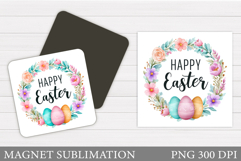 Happy Easter Magnet Design. Easter Magnet Sublimation Product Image 1