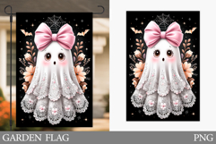 Cute Ghost Garden Flag Design. Halloween Pumpkin Garden Flag Product Image 1