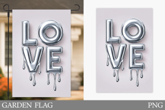Valentine Garden Flag Design. Love Garden Flag Sublimation Product Image 1