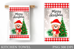 Christmas Bear Kitchen Towel. Christmas Kitchen Towel Design Product Image 1