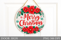 Christmas Door Sign Design. Merry Christmas Door Sign Product Image 1