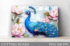 Peacock Cutting Board. Flowers Cutting Board Design Product Image 1