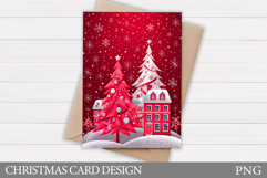 Christmas Card Printable. Christmas Tree Card Design Product Image 1