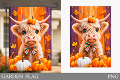 Fall Cow Garden Flag. Fall Garden Flag Sublimation Product Image 1