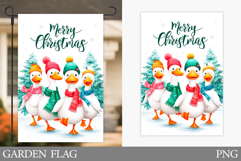 Christmas Goose Garden Flag. Christmas Garden Flag Design Product Image 1