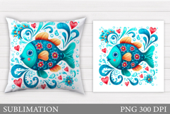 Fish Pillow Sublimation. Fish Sublimation Product Image 1