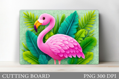 Flamingo Cutting Board Design. Tropical Cutting Board Product Image 1