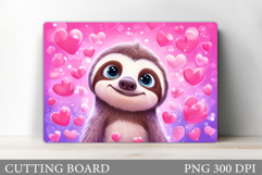 Valentines Sloth Cutting Board. Valentines Cutting Board Product Image 1