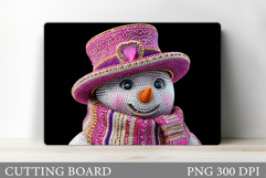 Cute Snowman Cutting Board. Christmas Cutting Board Design Product Image 1