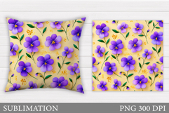 Floral Pillow Sublimation. Flowers Sublimation Product Image 1