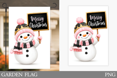 Snowman Garden Flag. Christmas Garden Flag Sublimation Product Image 1
