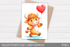 Valentines Cow Card Printable. Valentines Card Design Product Image 1