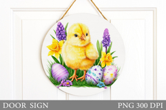 Easter Chick Door Sign Design. Easter Door Sign Sublimation Product Image 1