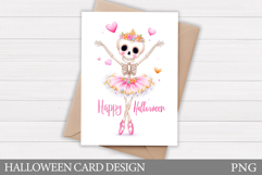 Skeleton Ballerina Card Design. Halloween Card Printable Product Image 1