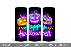Scary Pumpkin Tumbler Design. Halloween Tumbler Sublimation Product Image 1
