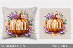 Fall Pumpkin Pillow Design. Pumpkin Sublimation Product Image 1
