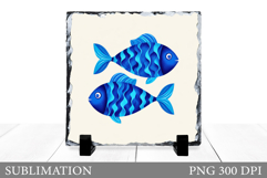Fish Sublimation. Cute Fish Slate Sublimation Product Image 1