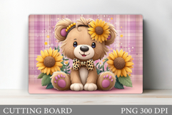 Cute Bear Cutting Board. Bear Flowers Cutting Board Design Product Image 1