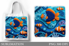 Fish Tote Bag Design. Fish Sublimation Product Image 1