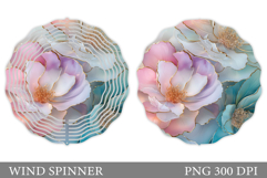 Flowers Wind Spinner Design. Floral Wind Spinner Sublimation Product Image 1