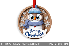 Christmas Owl Christmas Ornament. Christmas Owl Sublimation Product Image 1