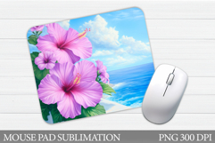 Tropical Mouse Pad Sublimation. Tropical Flowers Mouse Pad Product Image 1
