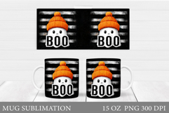 Cute Ghost Mug Sublimation. Halloween Mug Design Product Image 1