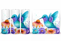Hummingbird Tumbler Design. Hummingbird Sublimation Product Image 2