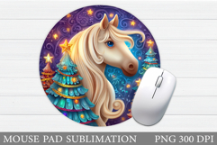 Christmas Horse Mouse Pad. Christmas Mouse Pad Sublimation Product Image 1