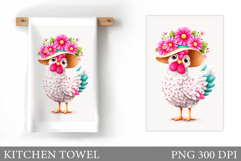 Chicken Kitchen Towel Design. Chicken Sublimation Product Image 1