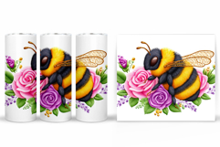 Bee Tumbler Design. Flowers Tumbler Sublimation Product Image 2