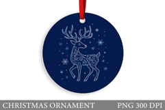 Reindeer Christmas Ornament. Christmas Ornament Sublimation Product Image 1