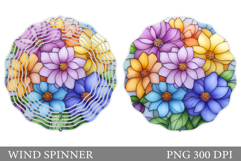 Floral Wind Spinner Sublimation. Flowers Wind Spinner Design Product Image 1