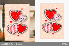 Hearts Garden Flag Design. Valentine Garden Flag Sublimation Product Image 1