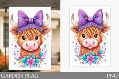 Cute Cow Garden Flag Design. Cute Cow Sublimation Product Image 1