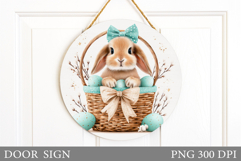Easter Bunny Door Sign Sublimation. Easter Door Sign Design Product Image 1
