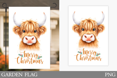 Christmas Cow Garden Flag. Christmas Garden Flag Sublimation Product Image 1