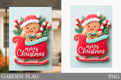 Gingerbread Garden Flag. Christmas Garden Flag Design Product Image 1