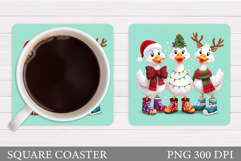 Christmas Goose Coaster. Christmas Coaster Sublimation Product Image 1