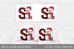 Christmas Letter S Sublimation. Christmas Mug Design Product Image 1