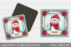 Christmas Magnet Design. Penguin Magnet Sublimation Product Image 1